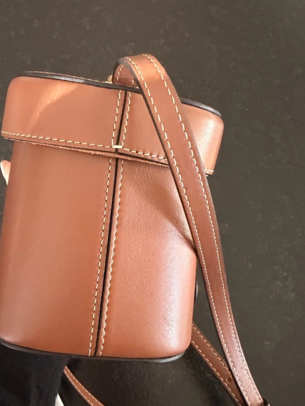Celine Tan Leather Cuir Triomphe Crossbody Box Bag - Picture 9 of 10